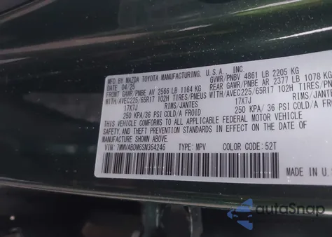 2025 Mazda Cx-50 2.5 S Premium Package from USA, damaged, VIN 7MMVABDM6SN364246